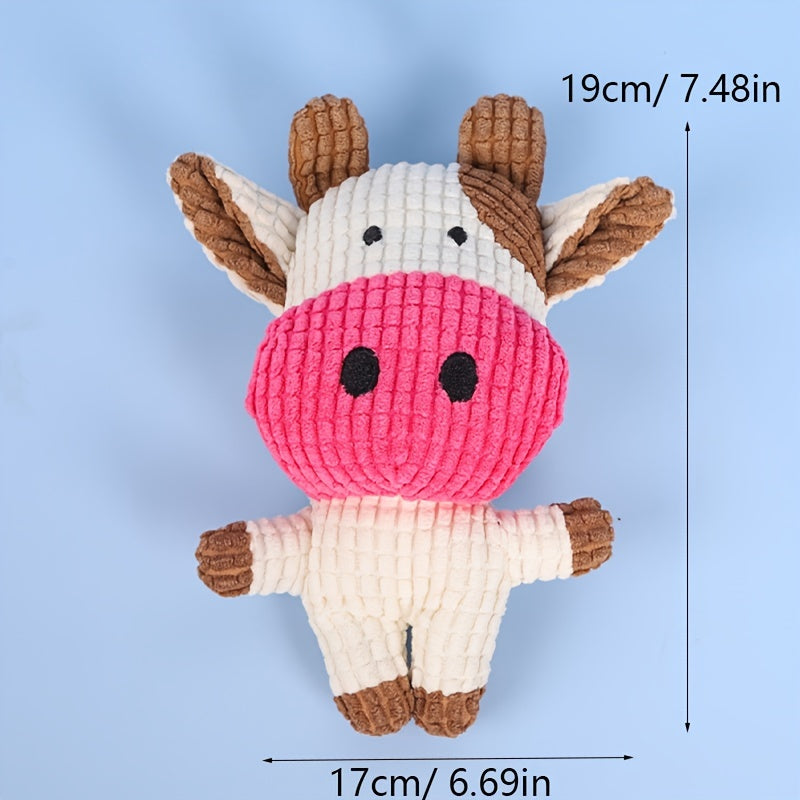 KFX-9692093 Cute Animal Shape Plush Toy for Dogs and Cats, Squeaky and Bite Resistant Chew Toy, Easy to Clean Pet Accessory