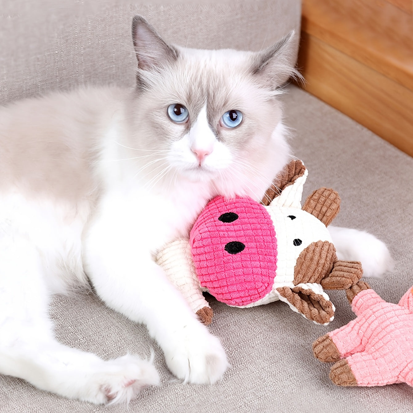 KFX-9692093 Cute Animal Shape Plush Toy for Dogs and Cats, Squeaky and Bite Resistant Chew Toy, Easy to Clean Pet Accessory