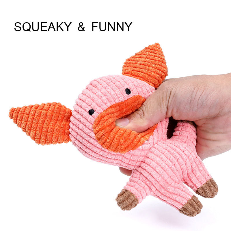 KFX-9692093 Cute Animal Shape Plush Toy for Dogs and Cats, Squeaky and Bite Resistant Chew Toy, Easy to Clean Pet Accessory