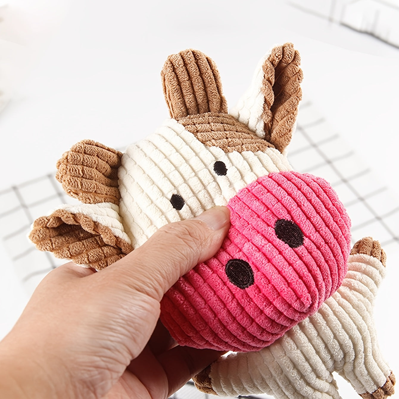 KFX-9692093 Cute Animal Shape Plush Toy for Dogs and Cats, Squeaky and Bite Resistant Chew Toy, Easy to Clean Pet Accessory