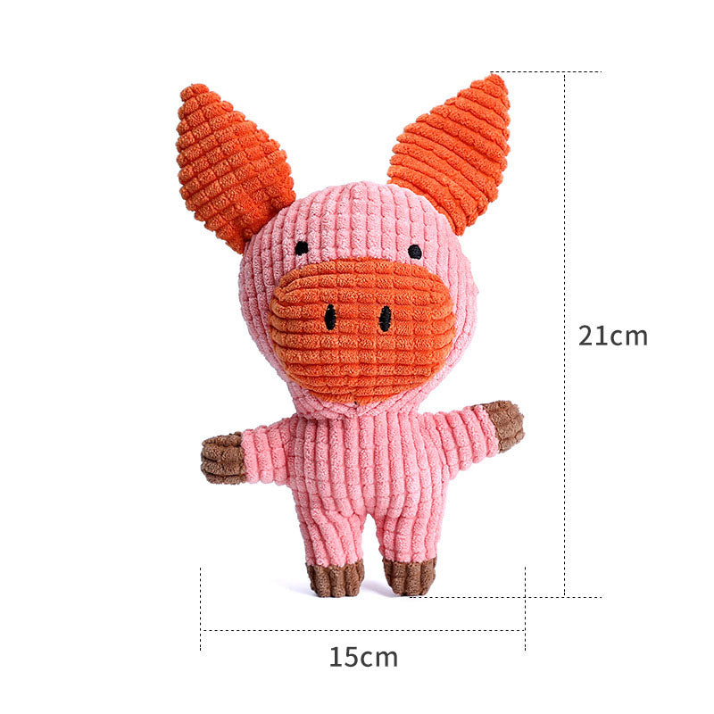 KFX-9692093 Cute Animal Shape Plush Toy for Dogs and Cats, Squeaky and Bite Resistant Chew Toy, Easy to Clean Pet Accessory