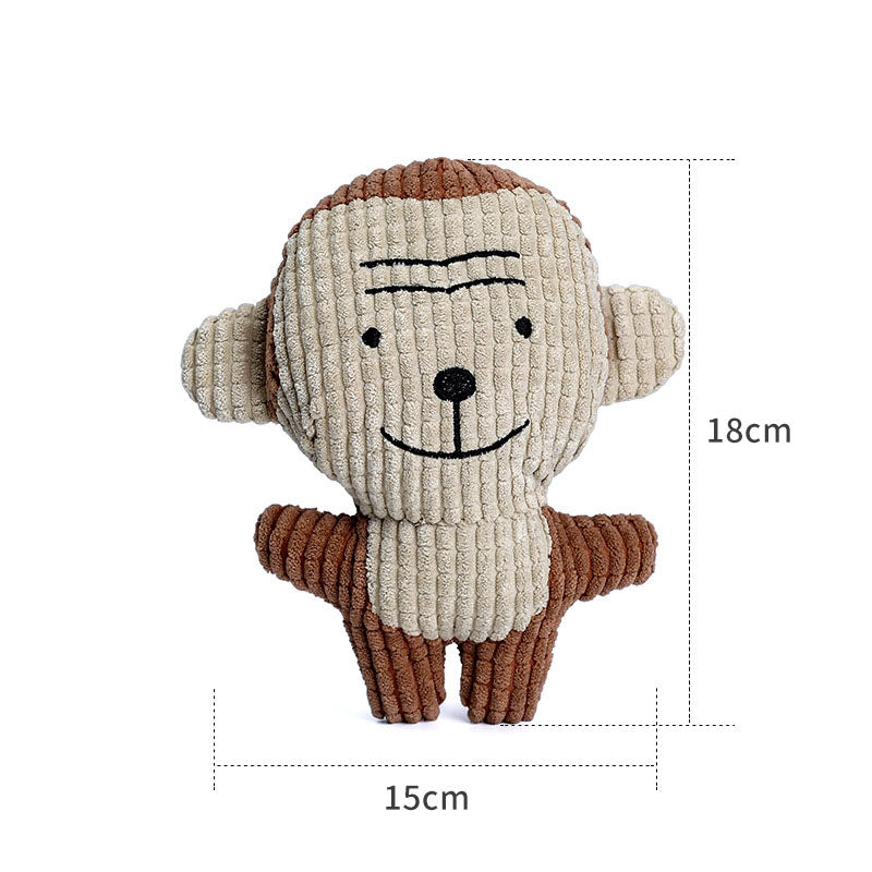 KFX-9692093 Cute Animal Shape Plush Toy for Dogs and Cats, Squeaky and Bite Resistant Chew Toy, Easy to Clean Pet Accessory