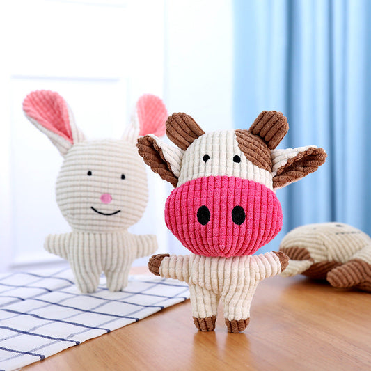 KFX-9692093 Cute Animal Shape Plush Toy for Dogs and Cats, Squeaky and Bite Resistant Chew Toy, Easy to Clean Pet Accessory