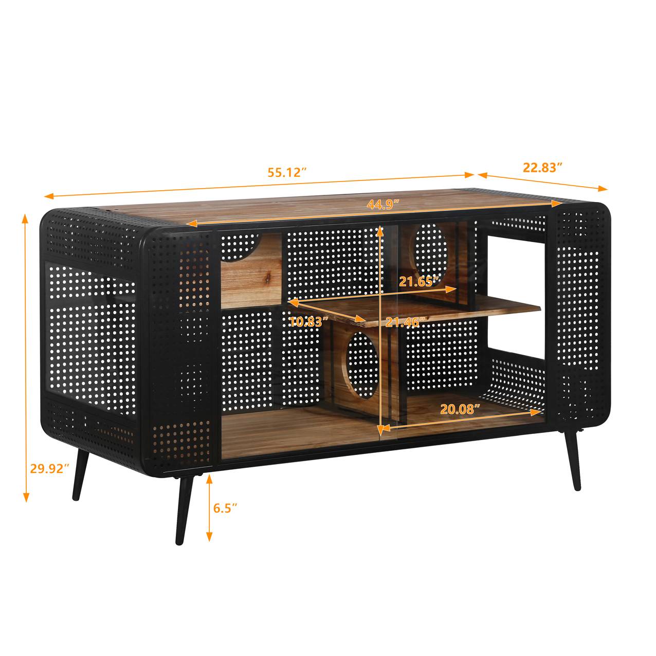 KFX-9692477 Spacious Cat House with Tempered Glass Doors and Modern Design for Indoor Use