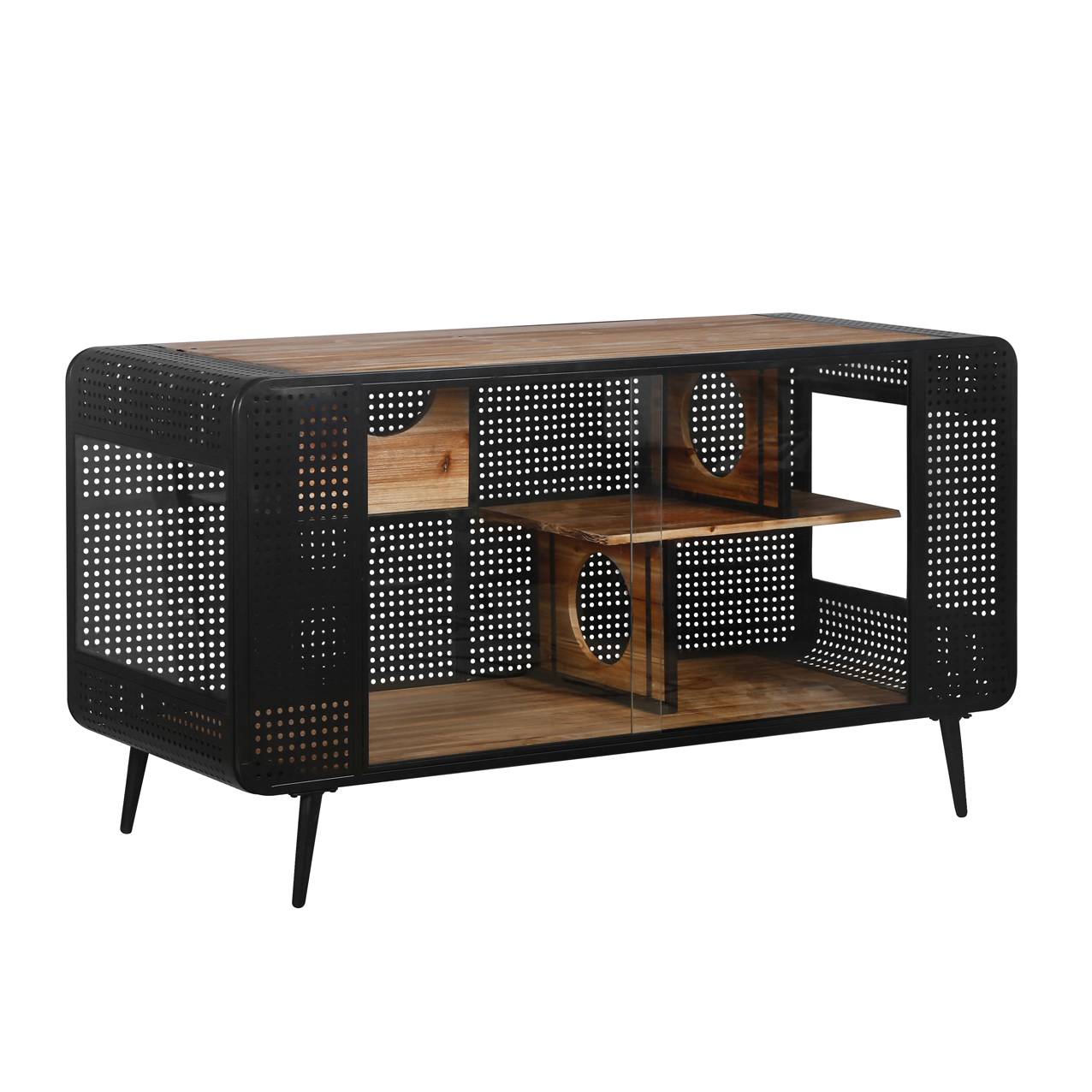 KFX-9692477 Spacious Cat House with Tempered Glass Doors and Modern Design for Indoor Use