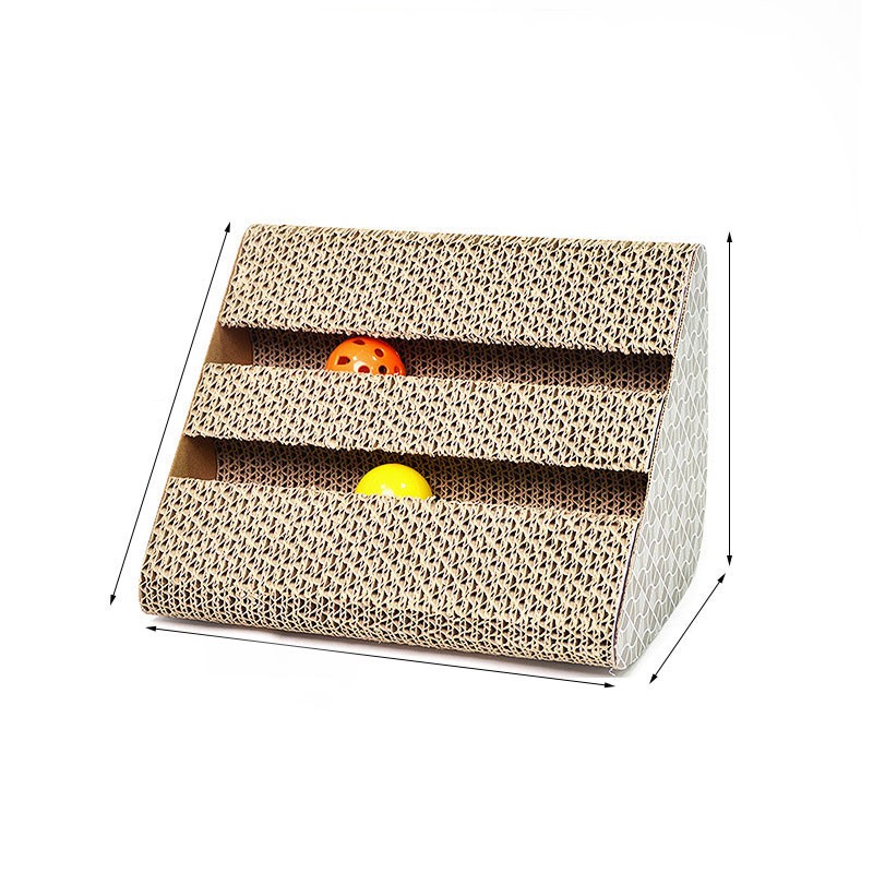 KFX-9694781 Corrugated Paper Cat Scratch Board with Catnip - Wear-Resistant Vertical Cat Pad