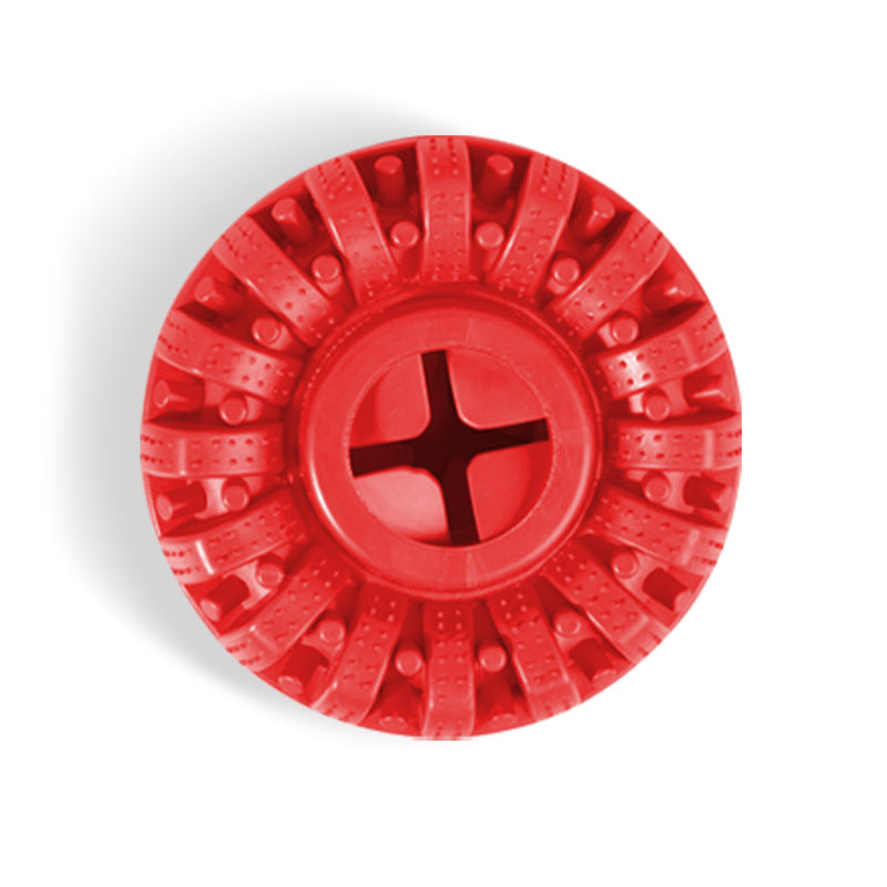 KFX-9695421 Durable Dog Chew Toy for Molar Health and Intelligence Training - Red Rubber, 14x14x5cm