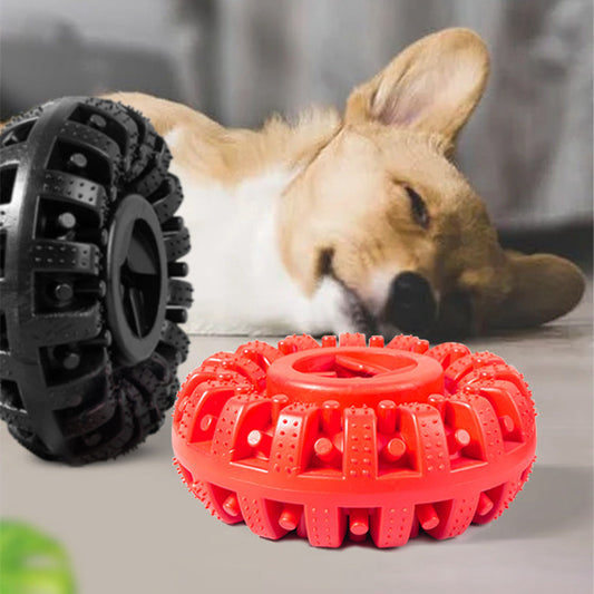 KFX-9695421 Durable Dog Chew Toy for Molar Health and Intelligence Training - Red Rubber, 14x14x5cm