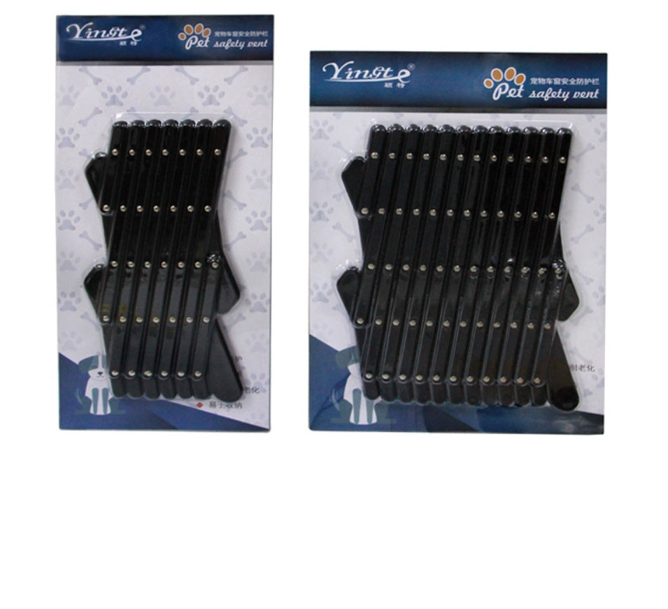 KFX-9696189 Universal Telescopic Pet Window Fence in Black - Durable Polypropylene, Easy Storage