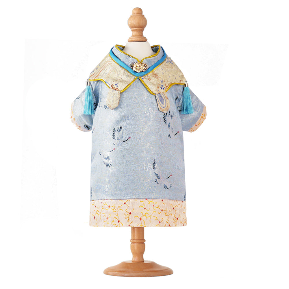 KFX-9696957 Adorable Pet Hanfu Dress with Gift Box in Red and Blue - Available in Sizes S to 3XL