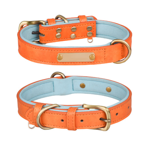 KFX-9697213 Breathable PU Leather Dog Collar and Leash Set in Various Stylish Colors
