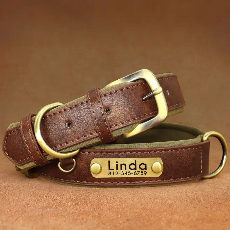 KFX-9697213 Breathable PU Leather Dog Collar and Leash Set in Various Stylish Colors