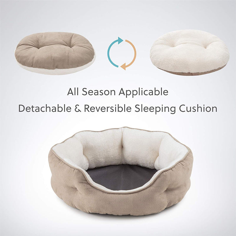 KFX-9698621 Soft Round Pet Bed Mats for Dogs and Cats - Cozy Nesting Blankets in Multiple Sizes