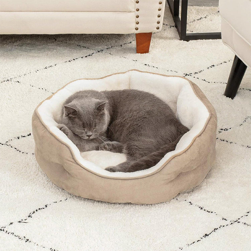 KFX-9698621 Soft Round Pet Bed Mats for Dogs and Cats - Cozy Nesting Blankets in Multiple Sizes