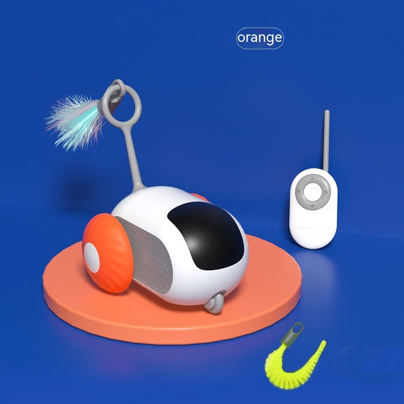 KFX-9701181 Interactive Remote Control Cat Car Toy - Automatic Self-Moving, USB Charging with Obstacle Avoidance