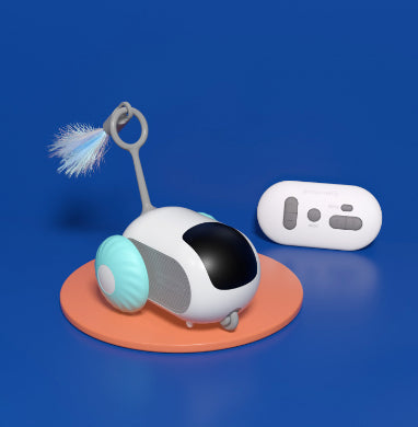 KFX-9701181 Interactive Remote Control Cat Car Toy - Automatic Self-Moving, USB Charging with Obstacle Avoidance