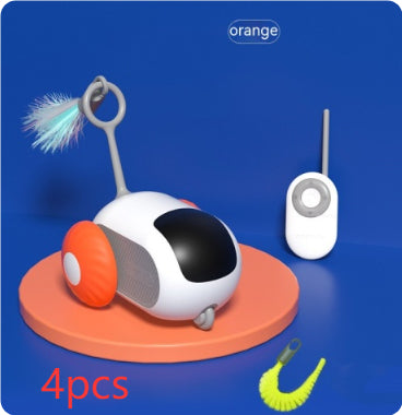 KFX-9701181 Interactive Remote Control Cat Car Toy - Automatic Self-Moving, USB Charging with Obstacle Avoidance