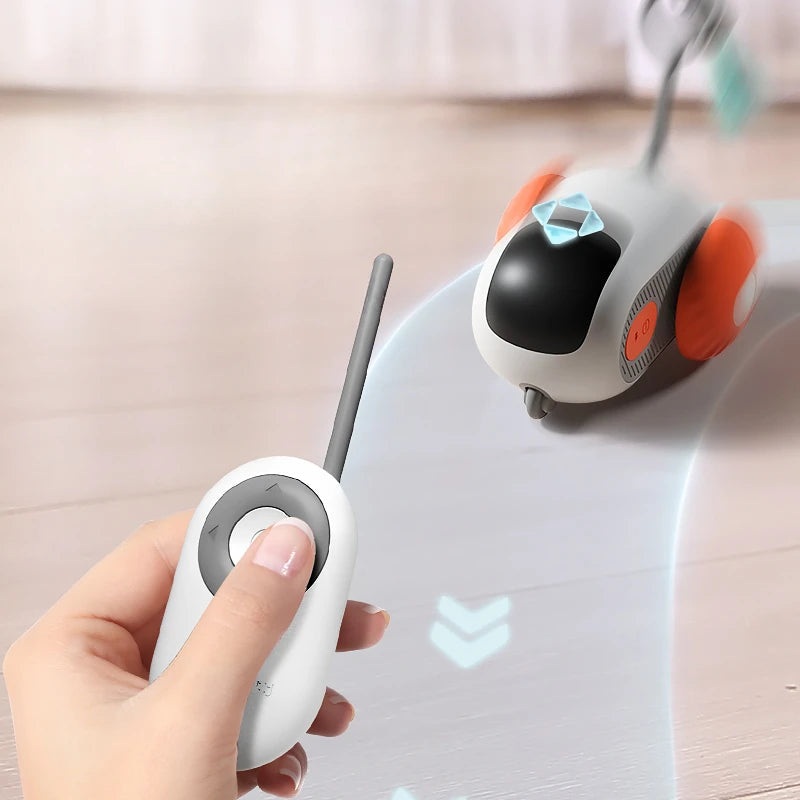 KFX-9701181 Interactive Remote Control Cat Car Toy - Automatic Self-Moving, USB Charging with Obstacle Avoidance