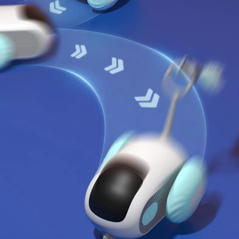 KFX-9701181 Interactive Remote Control Cat Car Toy - Automatic Self-Moving, USB Charging with Obstacle Avoidance