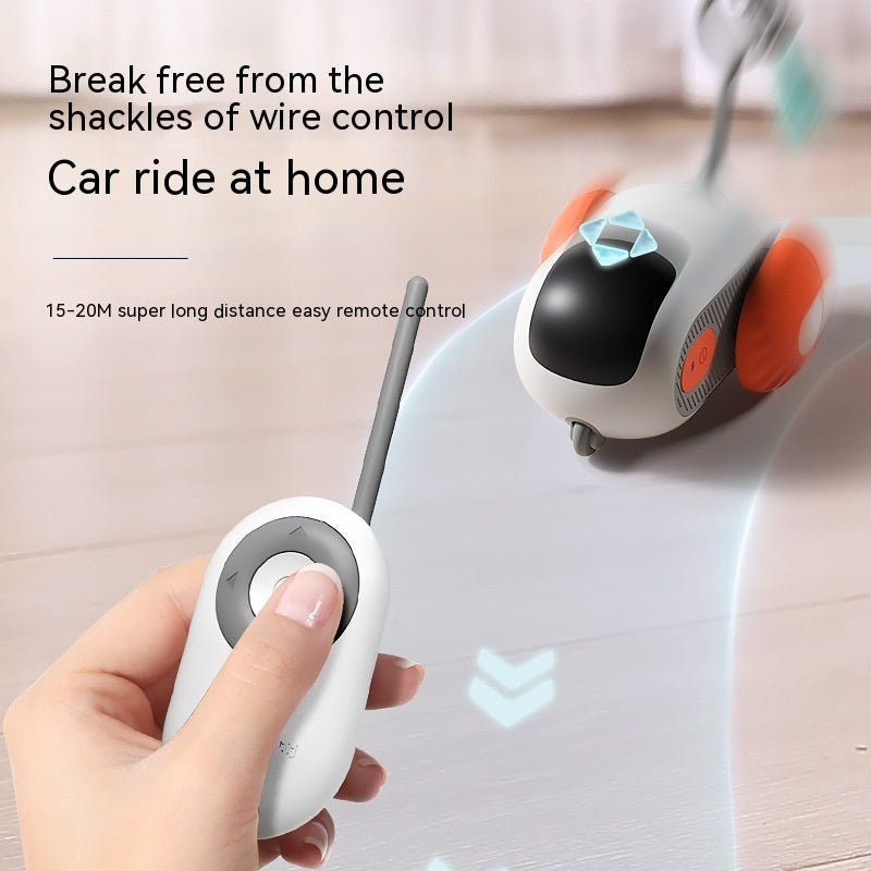 KFX-9701181 Interactive Remote Control Cat Car Toy - Automatic Self-Moving, USB Charging with Obstacle Avoidance
