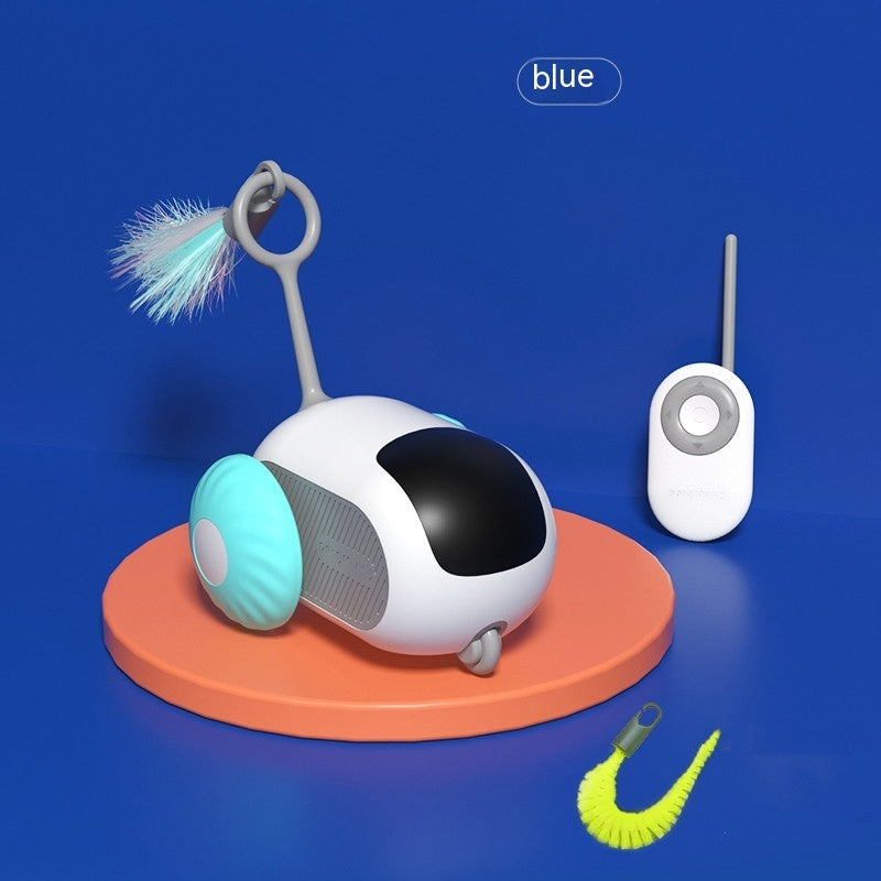 KFX-9701181 Interactive Remote Control Cat Car Toy - Automatic Self-Moving, USB Charging with Obstacle Avoidance