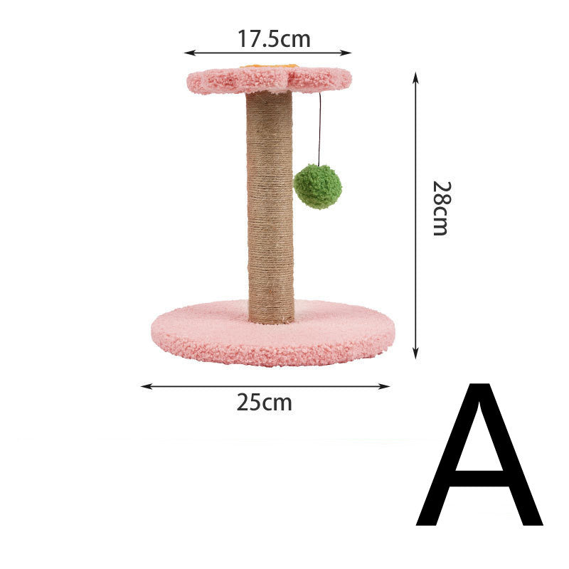 KFX-9703613 Small Cat Climbing Frame with Sisal Scratching Column and Fruit Shape Design