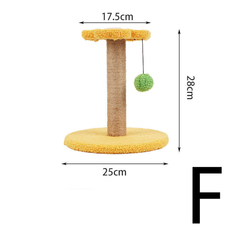 KFX-9703613 Small Cat Climbing Frame with Sisal Scratching Column and Fruit Shape Design