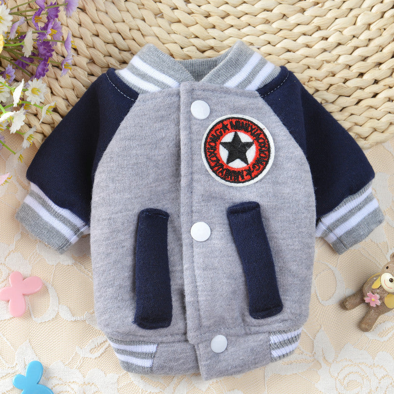 KFX-9705405 Cozy Fleece Dog and Cat Baseball Uniform for Autumn and Winter