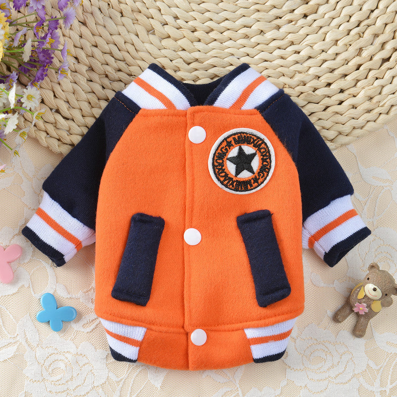 KFX-9705405 Cozy Fleece Dog and Cat Baseball Uniform for Autumn and Winter
