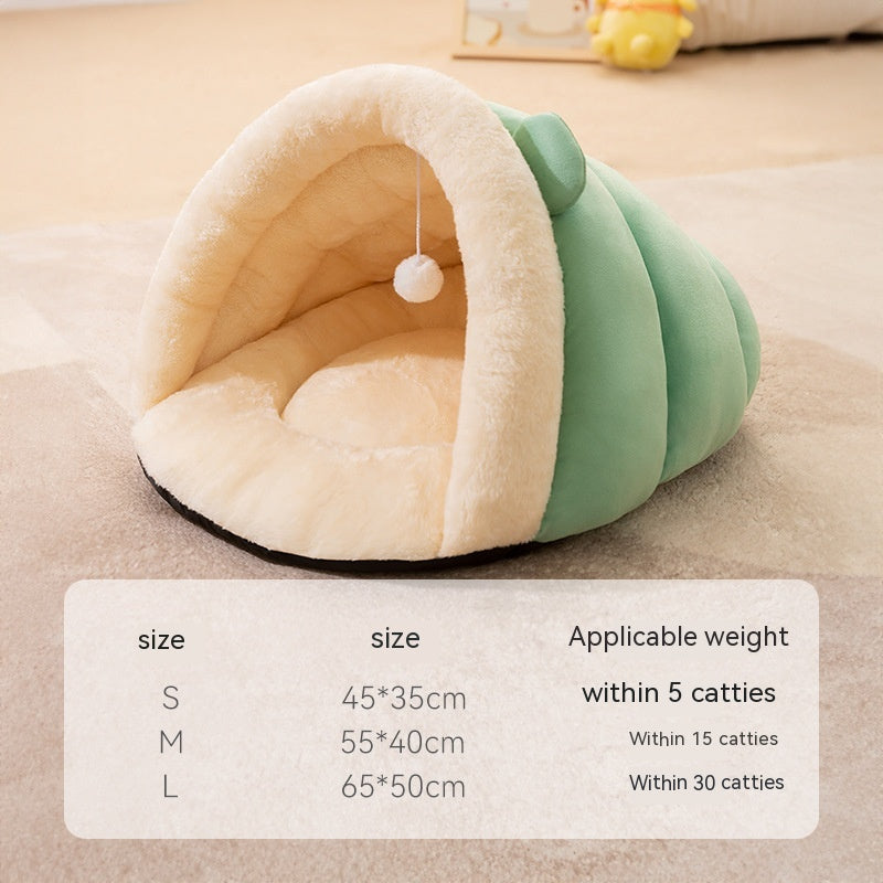 KFX-9710141 Cozy Round Ears Plush Slippers for Dogs - Soft Comfortable Mat in Gray and Green