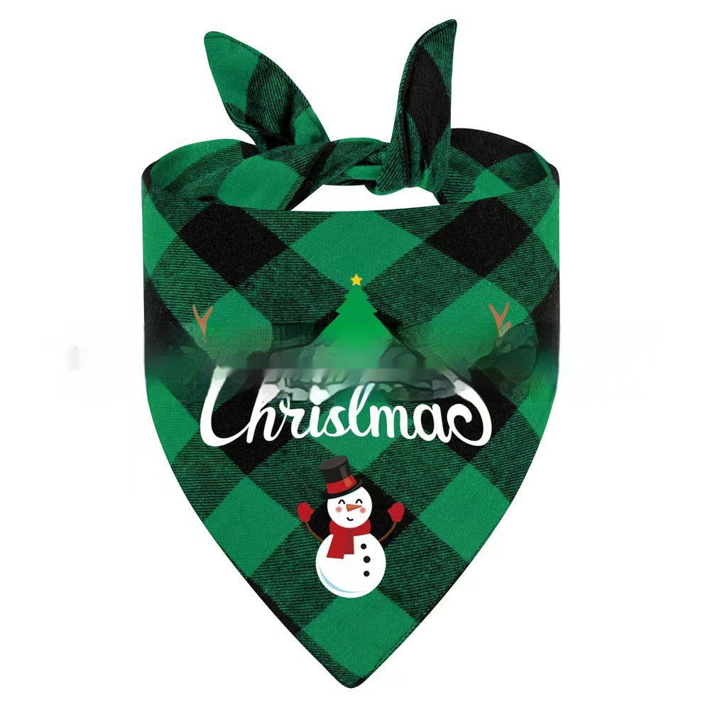 KFX-9713469 Christmas Pet Triangle Plaid Towel in Various Patterns and Colors