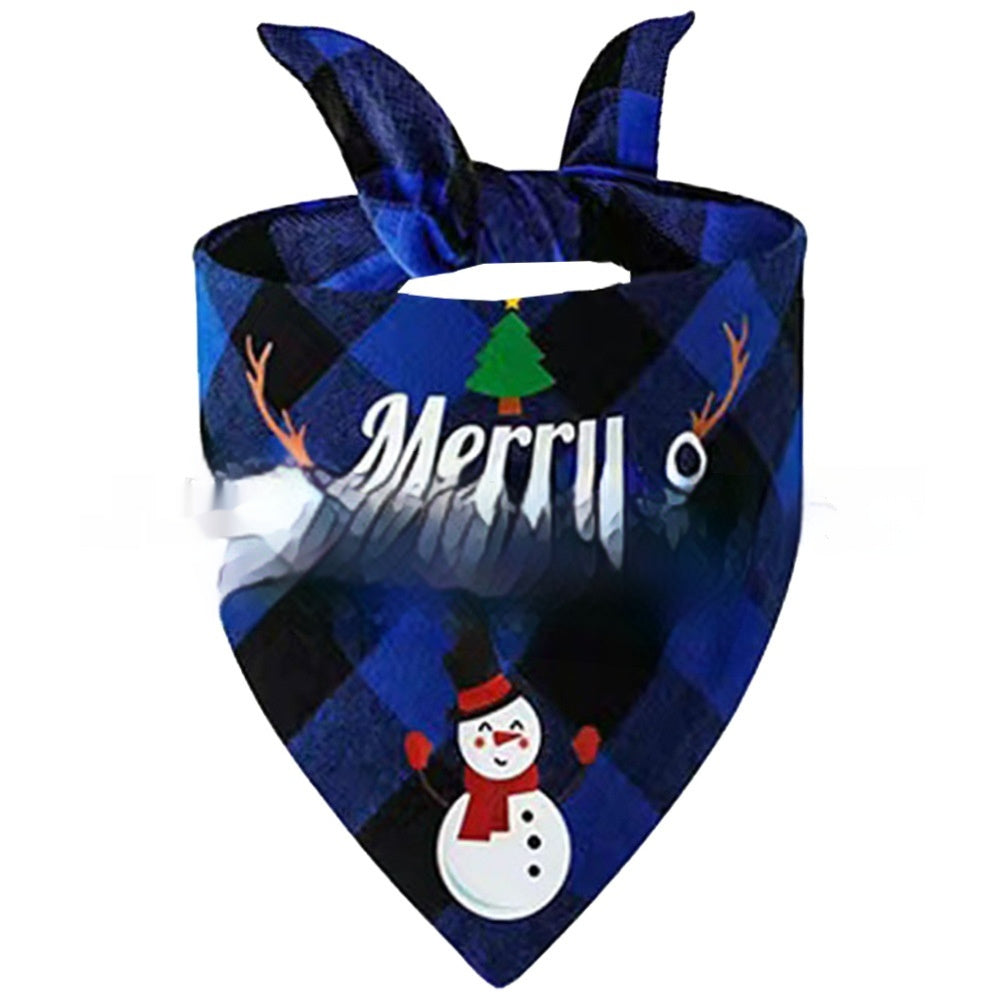 KFX-9713469 Christmas Pet Triangle Plaid Towel in Various Patterns and Colors