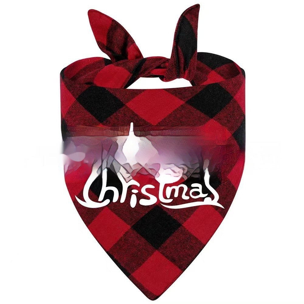 KFX-9713469 Christmas Pet Triangle Plaid Towel in Various Patterns and Colors