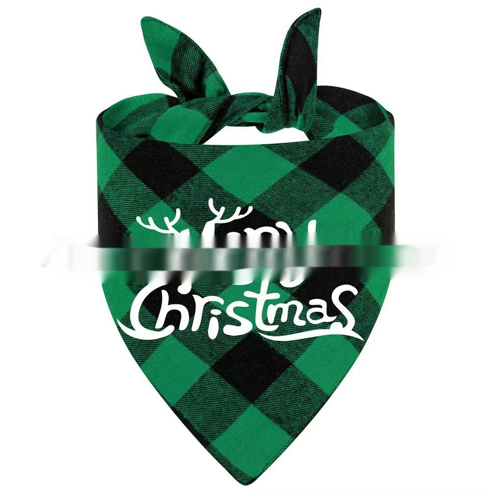 KFX-9713469 Christmas Pet Triangle Plaid Towel in Various Patterns and Colors