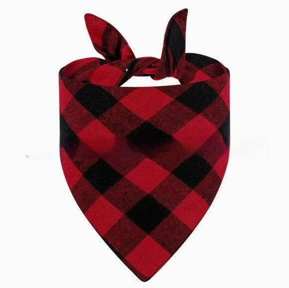 KFX-9713469 Christmas Pet Triangle Plaid Towel in Various Patterns and Colors