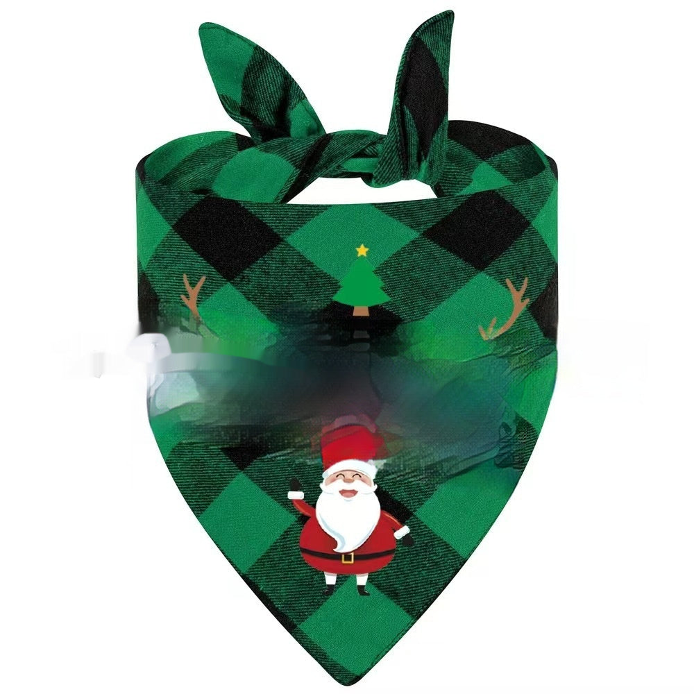 KFX-9713469 Christmas Pet Triangle Plaid Towel in Various Patterns and Colors