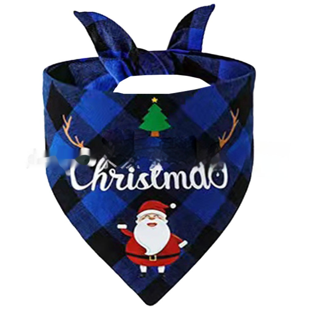 KFX-9713469 Christmas Pet Triangle Plaid Towel in Various Patterns and Colors