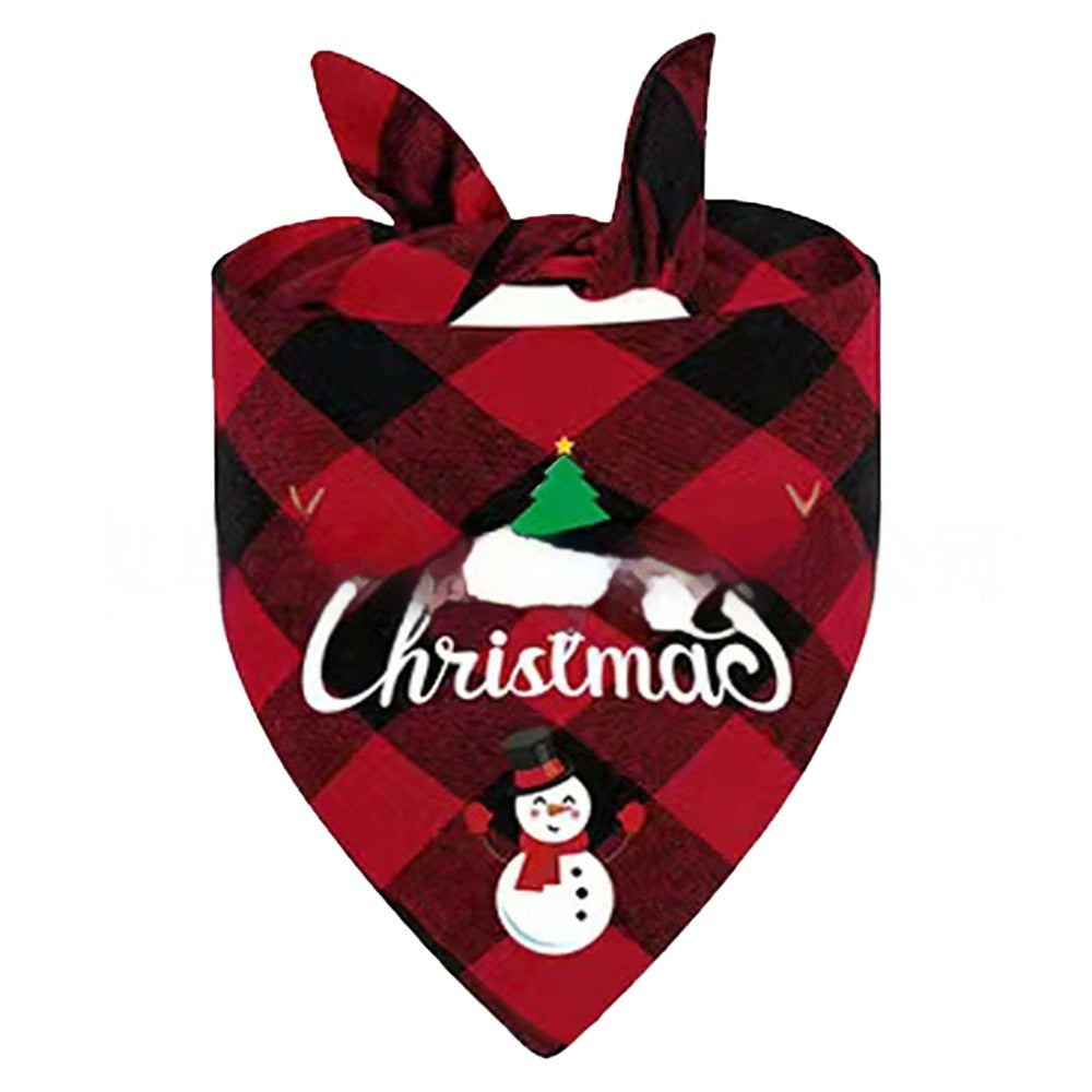 KFX-9713469 Christmas Pet Triangle Plaid Towel in Various Patterns and Colors