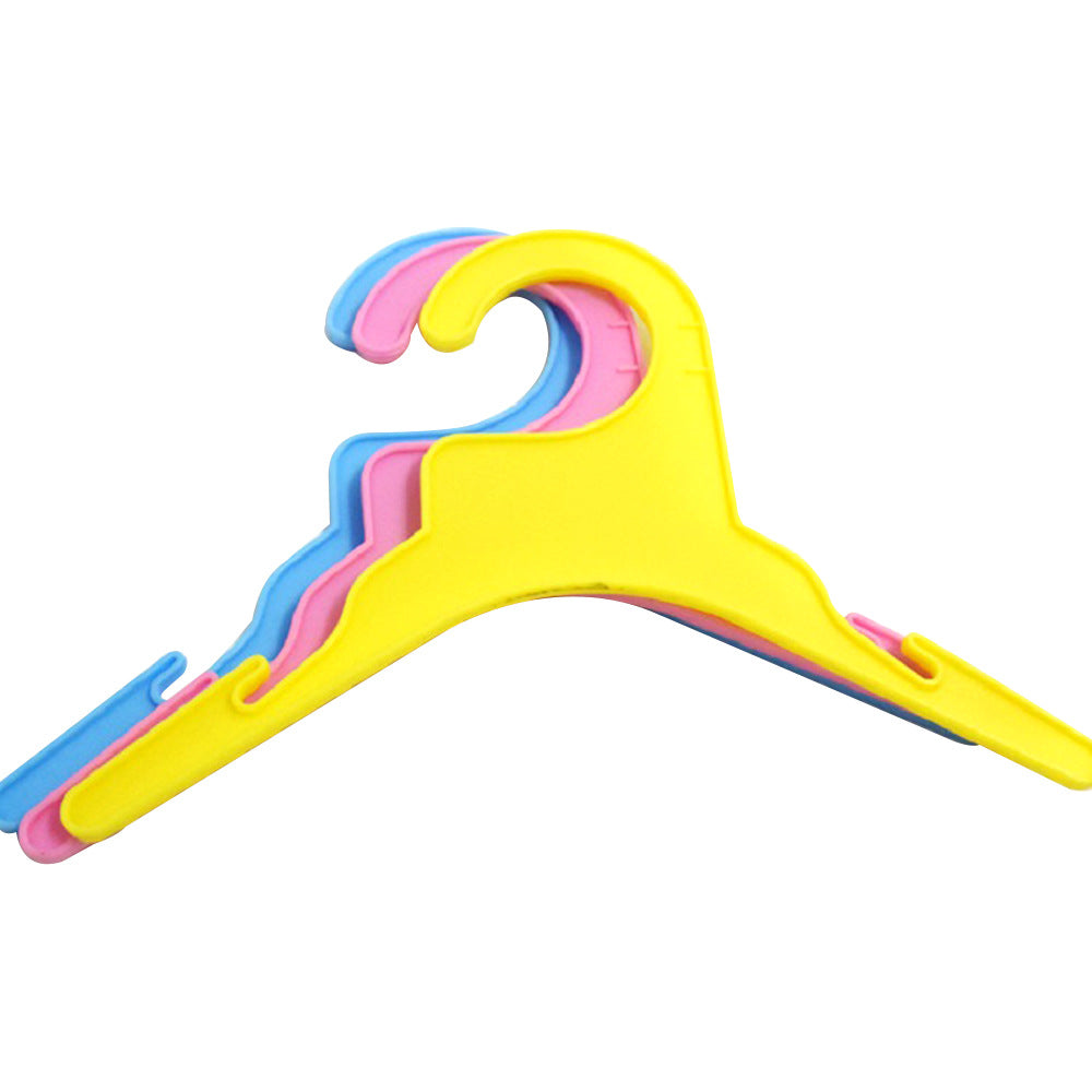 KFX-9714237 Pet Clothes Drying Rack - Lightweight Plastic Hanger for Cats and Dogs in Pink, Blue, and Yellow