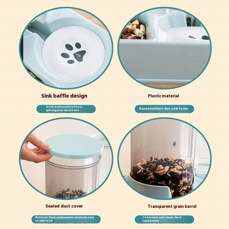 KFX-9716029 Automatic Pet Feeder and Water Dispenser with Double Bowls for Cats and Dogs