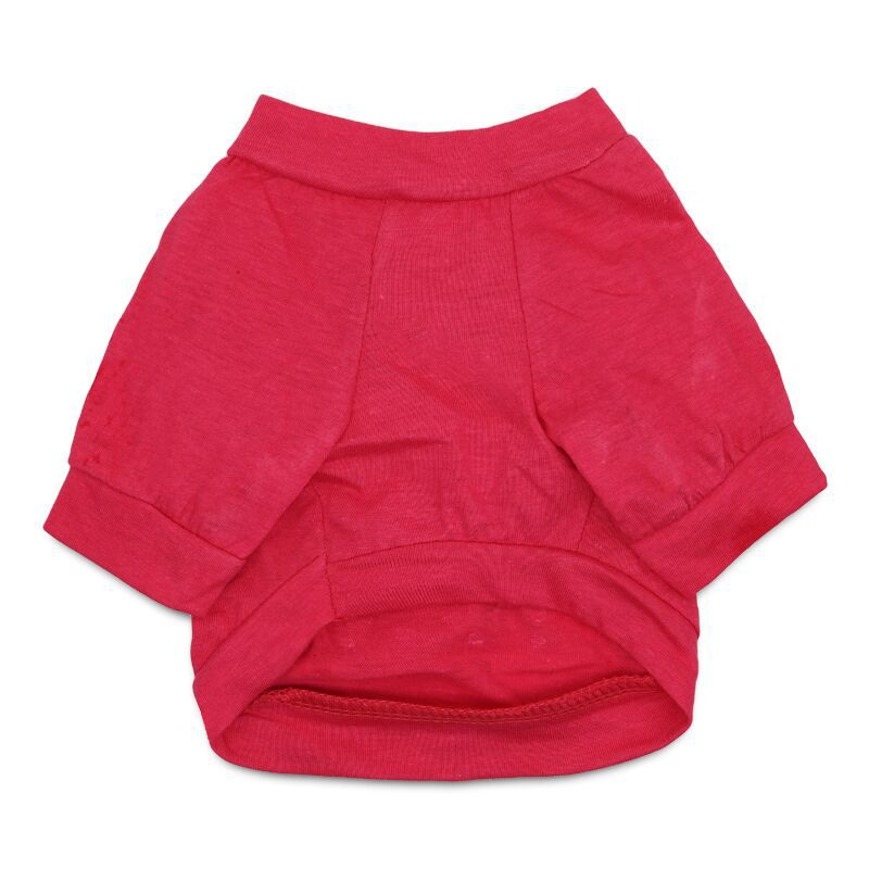 KFX-9716413 Red and Black Edge Cotton Jersey Raglan T-Shirt for Small Dogs