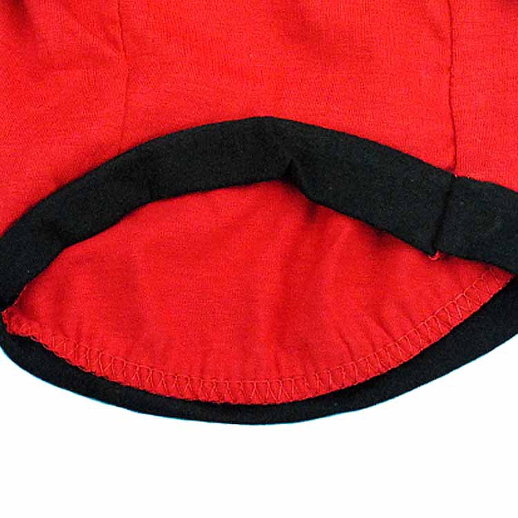 KFX-9716413 Red and Black Edge Cotton Jersey Raglan T-Shirt for Small Dogs