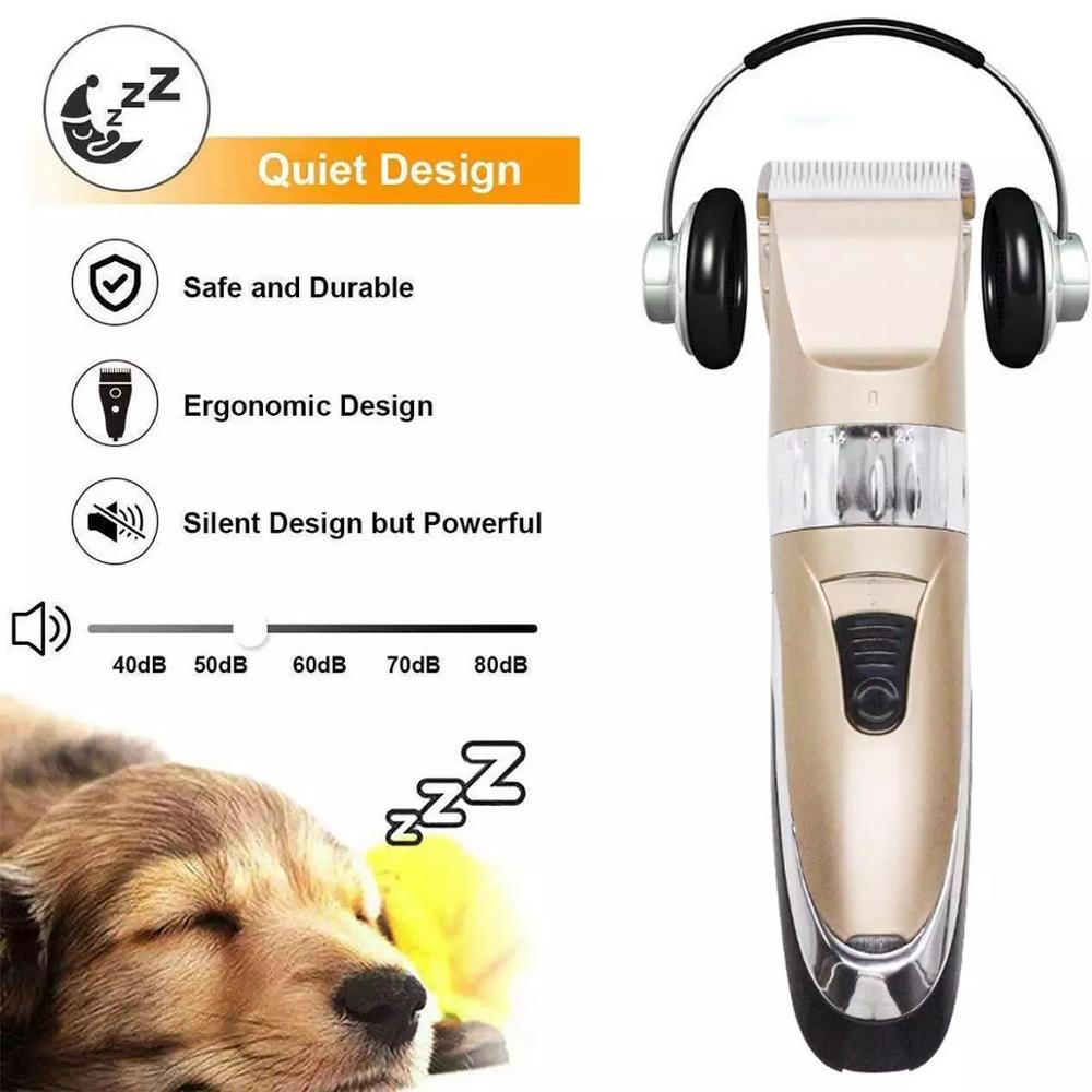 KFX-9717437 Professional Rechargeable Dog & Pet Hair Clipper with Titanium Ceramic Blade and Adjustable Guard Combs