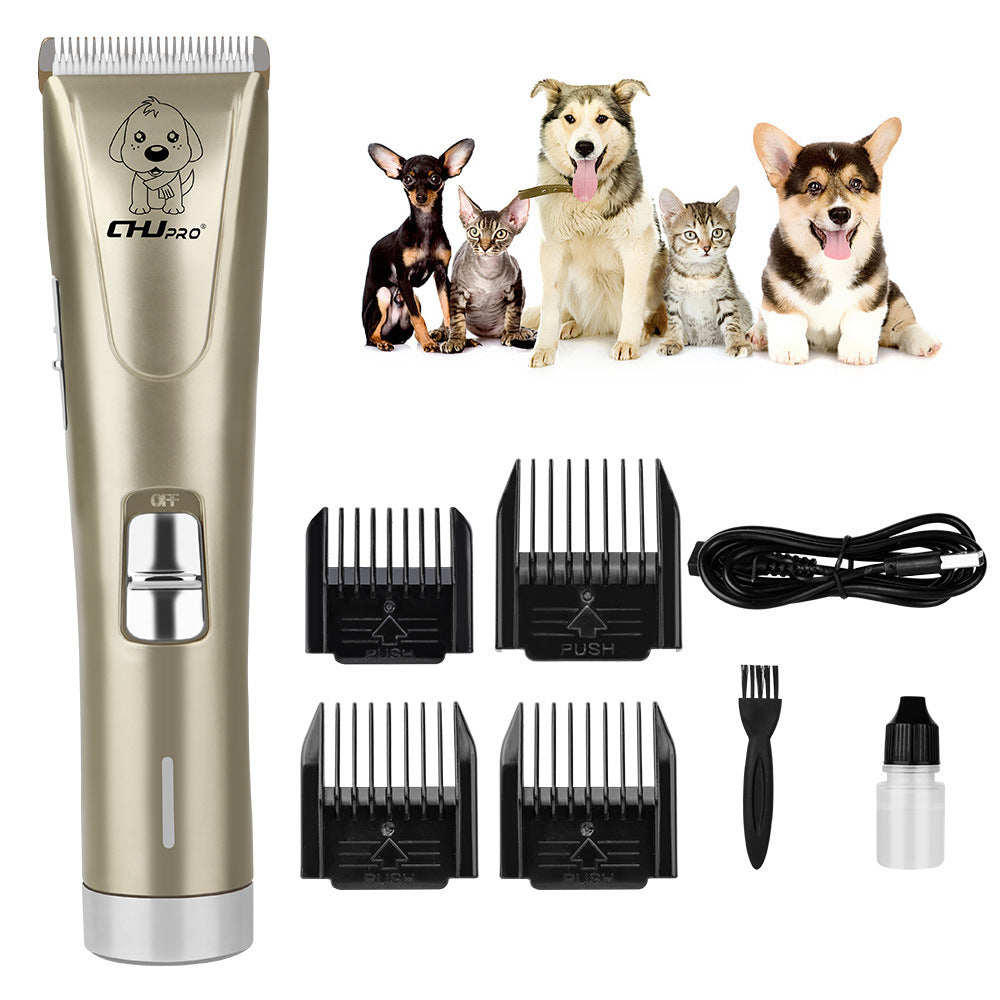 KFX-9717437 Professional Rechargeable Dog & Pet Hair Clipper with Titanium Ceramic Blade and Adjustable Guard Combs