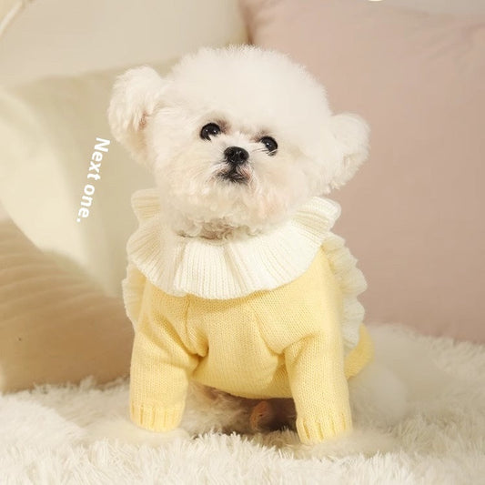KFX-9719613 Cozy Yellow Acrylic Sweater for Small to Medium Dogs