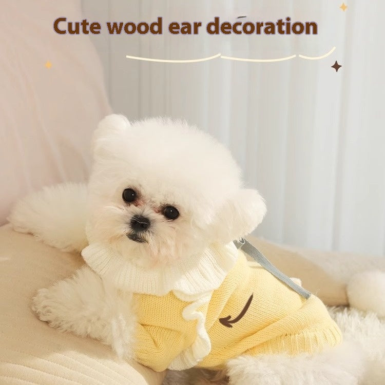 KFX-9719613 Cozy Yellow Acrylic Sweater for Small to Medium Dogs