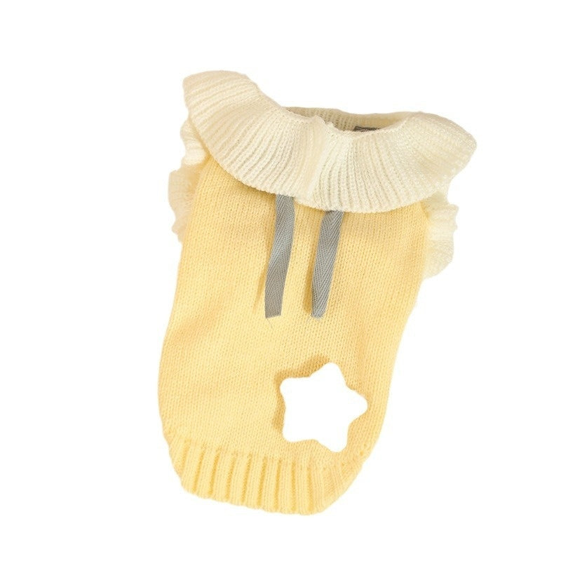KFX-9719613 Cozy Yellow Acrylic Sweater for Small to Medium Dogs