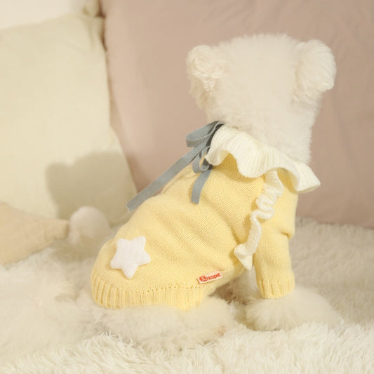 KFX-9719613 Cozy Yellow Acrylic Sweater for Small to Medium Dogs