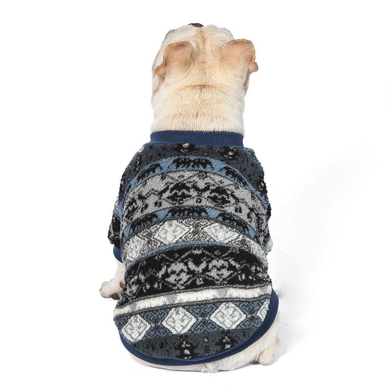 KFX-9719997 Warm Fluffy Jacket for Pets - Polar Fleece in Blue, Orange, Brown, Pink, Sizes S-XXL
