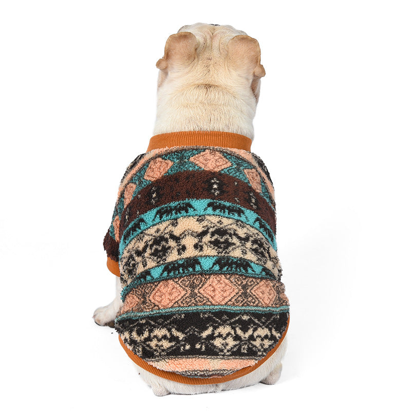 KFX-9719997 Warm Fluffy Jacket for Pets - Polar Fleece in Blue, Orange, Brown, Pink, Sizes S-XXL